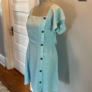 Floral dress, button detail. Size L